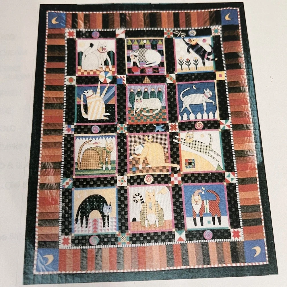 Stitchin Post Folk Art Cats Block of the Month Quilt Pattern John Simpkins 1998